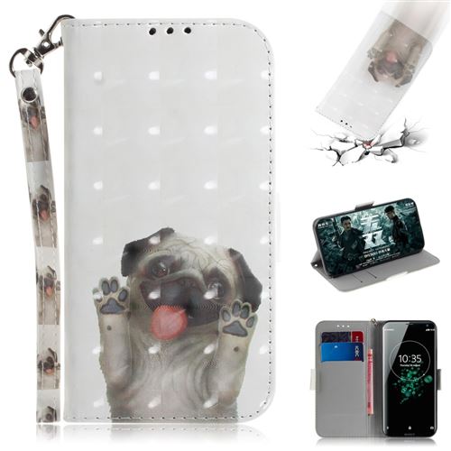 Etui en PU Décor tache lumineuse Pattes de chien agitant des pattes pour votre Sony Xperia XZ3