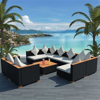 vidaxl jeu de canap de jardin extrieur 27 pcs poly rotin contreplaquwpc noir mobilier de jardin achat prix fnac - Canape De Jardin vidaxl jeu de canap de jardin extrieur 27 pcs poly rotin contreplaquwpc noir mobilier de jardin achat prix fnac - Canape De Jardin