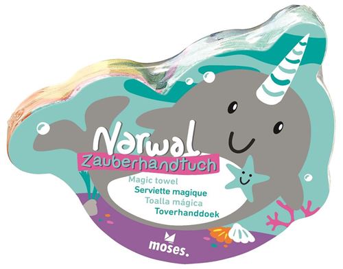 Moses Serviette magique Narwal bleu 60 x 30 cm