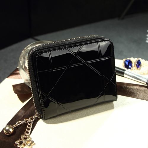 Portefeuille Femme Pliable Cuir PU Noir