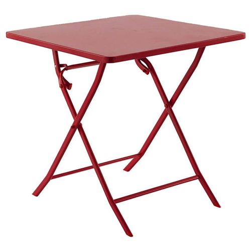Hesperide Table de jardin pliante carrée "Greensboro" groseille 2 places en acier traité époxy - vue 1