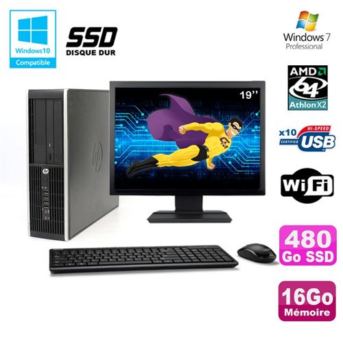 Pc hp compaq 6005 pro sff amd 3ghz 16go 480go ssd graveur wifi w7 pro 19'  - Hewlett-Packard reconditionné disponible sur Fnac