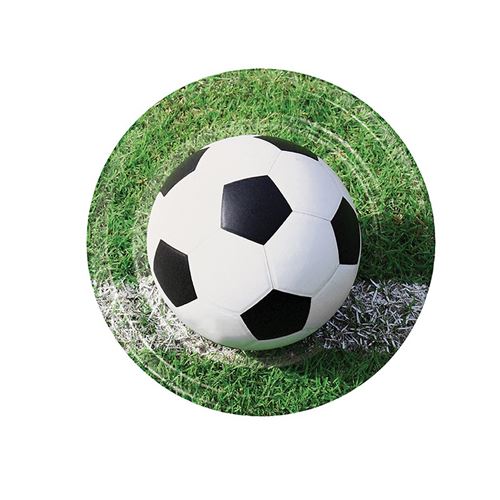 8 assiettes carton premium 23cm football