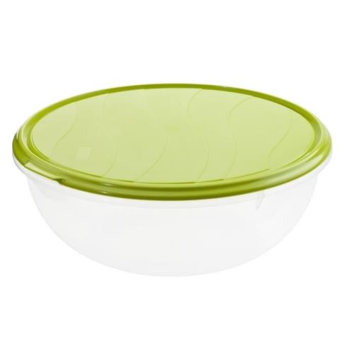 Sundis saladier rond avec couvercle hermétique rondo 7045006 6 l 32,5x32,5x13,5 cm vert et transparent