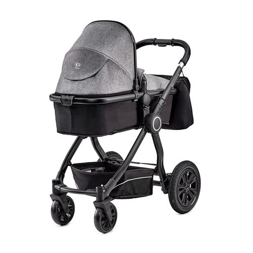 Kinderkraft VEO Poussette Duo, 2 en 1, Landau, Hamac, Cadre en Aluminium, Gris