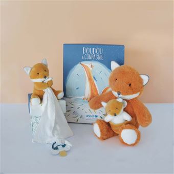 Pantin Renard Doudou et Compagnie Attache sucette Unicef