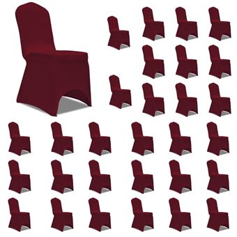 vidaXL Housses élastiques de chaise Bordeaux 30 pcs vidaXL Housses élastiques de chaise Bordeaux 30 pcs