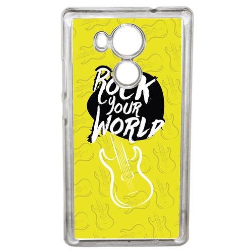 Coque Rock Your World Fond Jaune Compatible Mate 8 Transparent