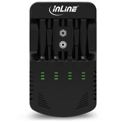 InLine - Chargeur de batteries - (pour 4xAA/AAA, 1x9V) - 1.5 A