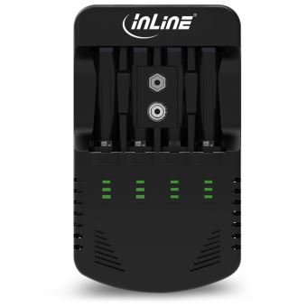 InLine - Chargeur de batteries - (pour 4xAA/AAA, 1x9V) - 1.5 A - 1