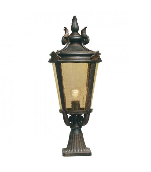 Borne Baltimore, bronze et verre ambre, grande