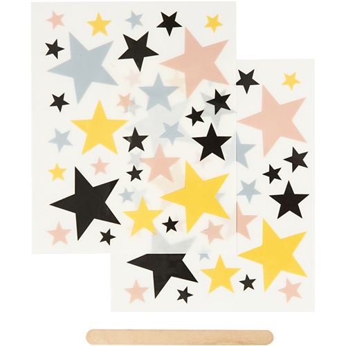 autocollants rub-on étoiles 12 x 15,5 cm