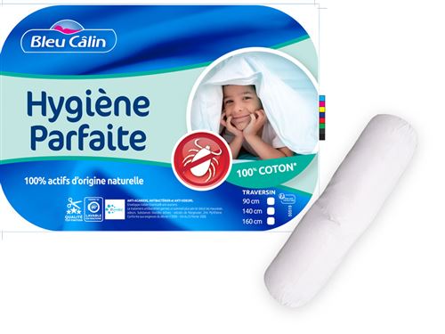 Traversin bleu calin hygiène parfaite 140cm