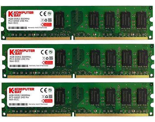 Komputerbay 12Go (3x 4Go) 240 broches 800 MHz PC2 6400/PC2 6300 DIMM DDR2