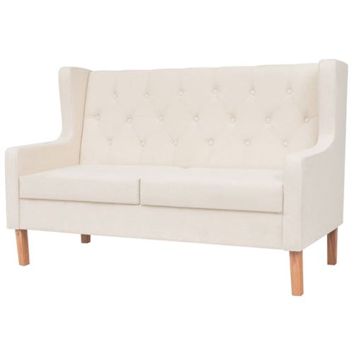 Vidaxl canap&eacute; &agrave; 2 places tissu blanc 245450