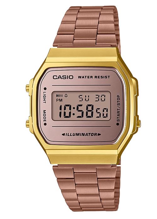 CASIO Montre Acier inoxydable Ip-rosé pour Mixte-A168WECM-5EF