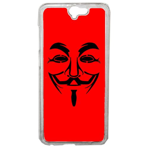 Coque Anonymous Rouge Compatible One A9 Transparent