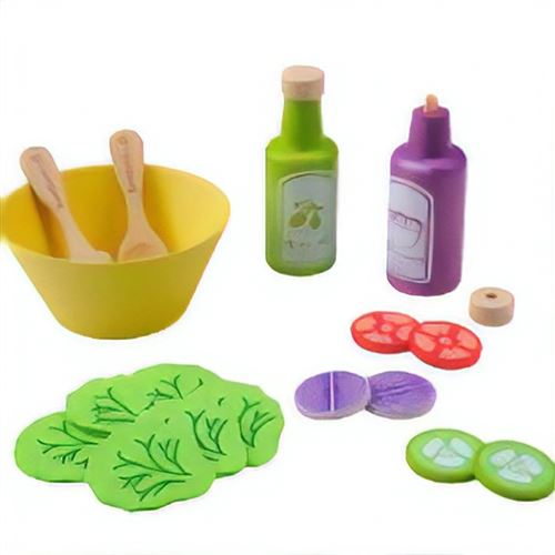 Everearth Jouets accessoires salade en bois multicolore