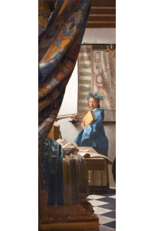 Johannes Vermeer Poster Reproduction Sur Toile Tendue Sur Chassis L Art De La Peinture 1666 150x50 Cm Achat Prix Fnac