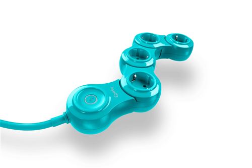 Quirky pivot power pop intérieur 4sortie(s) ca 0.61m turquoise multiprise (ppvpp-tleu)