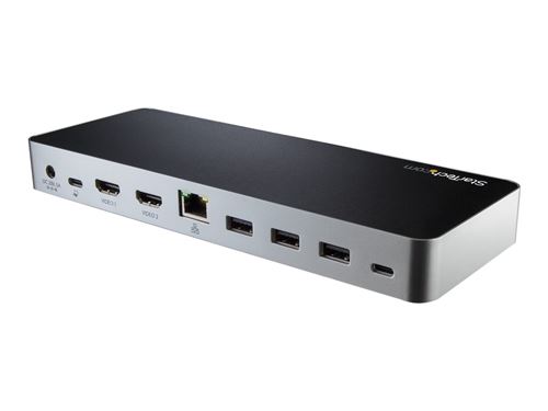 startech dual monitor usb c dock - mst & for windows laptops 60w pd - 4k noir