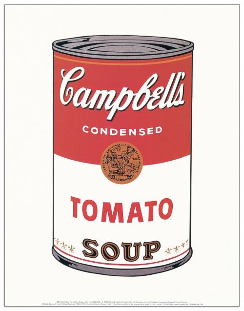 WARHOL - Cambell Soap (Tomato 1968) (Panneaux MDF 28x35 cm)