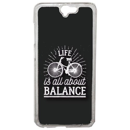 Coque Life Il All About Balance Fond Noir Compatible Htc One A9 Transparent