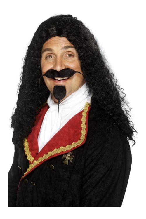 Perruque mousquetaire / richelieu noire