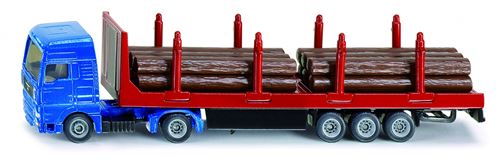 Siku camion avec remorque pour le transport de bois bleu / rouge (1659)