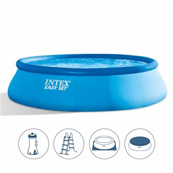 Kit Piscine gonflable Intex - Ronde - Easy Set - 4,57 x 1,07 m - Accessoires inclus - Bleu
