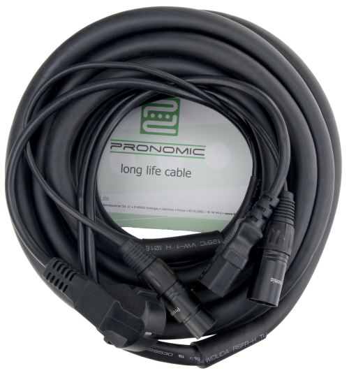 Pronomic Câble pour haut-parleur combinaison courant/signal (10 m)