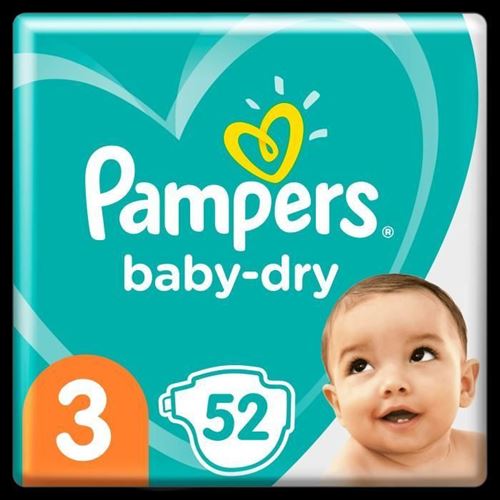 Pampers Baby-dry Taille 3, 52 Couches