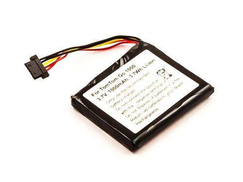 Batterie compatible TomTom Go 1000, Li-ion, 3,7V, 1000mAh, 3,7Wh