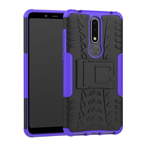 Coque en TPU cool pneu hybride violet pour votre Nokia 3.1 Plus