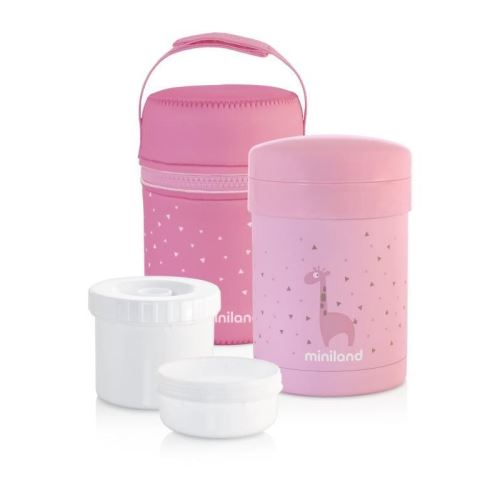 MINILAND - Thermos pour purées et aliments solides avec hermétiques, Thermetic rose