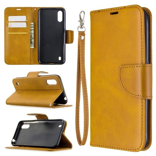 Etui en PU avec support couleur marron pour votre Samsung Galaxy A01