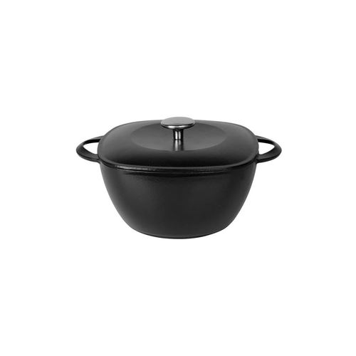 Sitram 712599 Cocotte En Fonte Acier 2.5l Carree Noir Interieur Noir Induction