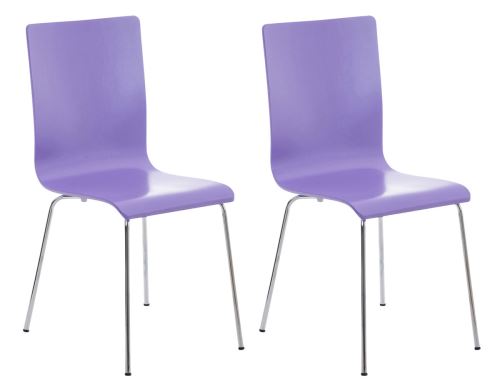 Set 2 Chaises Pepe en bois - Siège Violet