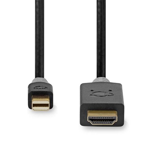Nedis - Adapterkabel - Mini DisplayPort male naar HDMI male - 2 m - antraciet - gevormd, rond