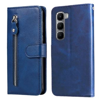 Étui Pour ZURSANA Infinix Hot 60 4G Housse de protection Cuir Fermeture éclair Supports de fente pour carte - Bleu - 1