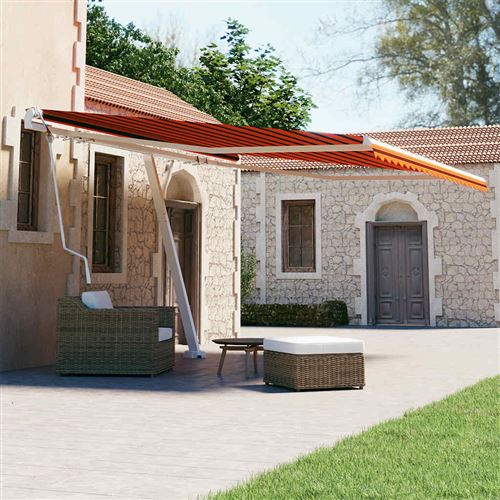 vidaXL Auvent automatique sur pied 400x300 cm Orange/marron