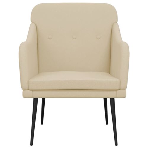 vidaXL Fauteuil Crème 63x76x80 cm Tissu