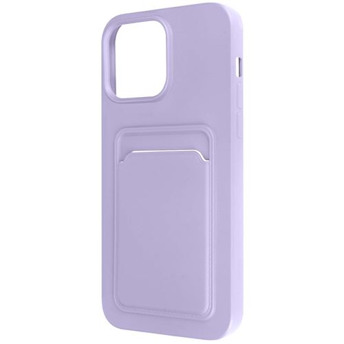 Coque pour iPhone 14 Pro Max Silicone Souple Porte-carte Fine Légère Avizar lavande