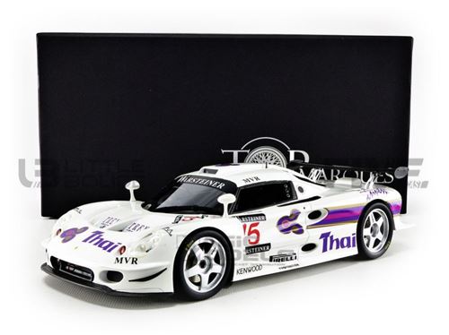 Voiture Miniature de Collection TOP MARQUES COLLECTIBLES 1-18 - LOTUS Elise GT1 Thai Racing - 1997 - White / Violet - TOP055B