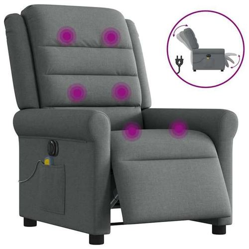 Non Communiqué Gris Vidaxl Fauteuil De Massage, Relaxation Électrique Réglable Tissu Foncé