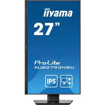 iiyama ProLite XUB2793HSU-B5 - Écran LED - 27" - 1920 x 1080 Full HD (1080p) @ 75 Hz - IPS - 300 cd/m² - 1000:1 - 4 ms - HDMI, DisplayPort - haut-parleurs - noir mat