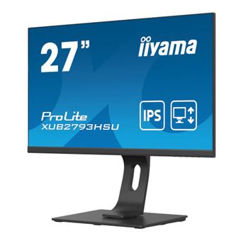 iiyama ProLite XUB2793HSU-B5 - Écran LED - 27" - 1920 x 1080 Full HD (1080p) @ 75 Hz - IPS - 300 cd/m² - 1000:1 - 4 ms - HDMI, DisplayPort - haut-parleurs - noir mat