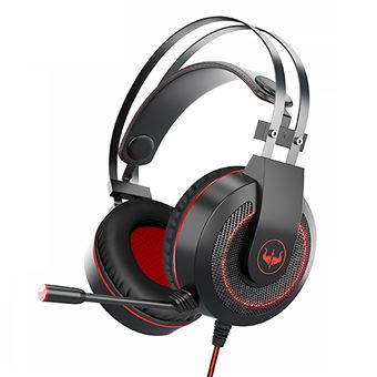 Casque gamer OVLENG GT65 rouge avec micro et retro éclairage LED pour PC & consoles - Haut-parleur 40mm - Contrôle du volume - 1