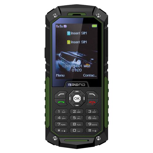Téléphone Incassable Dual SIM Mobile Antichoc Waterproof IP68 Vert +SD 16Go - YONIS