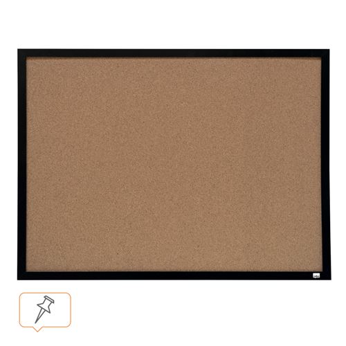 Nobo, Petit Tableau d'Affichage en Liège avec Cadre Noir, Kit de Fixation Mural Inclus, 585 x 430 mm